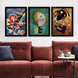 Wallity Conjunto de 3 Cuadros Decorativos Enmarcados Multicolor 35 x 45 cm